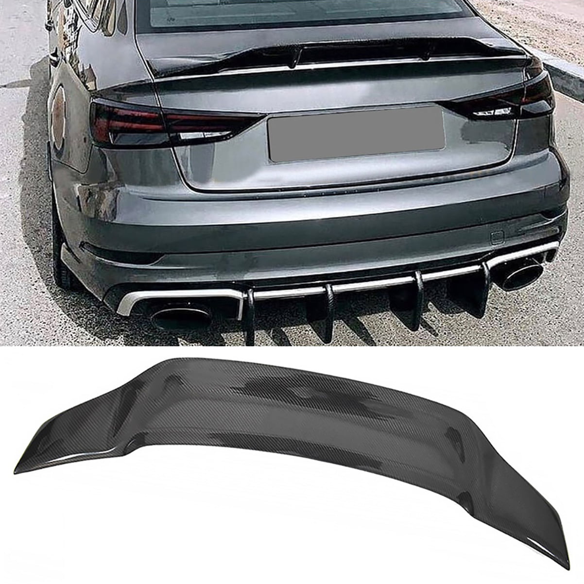 Fit for Audi A3 S3 RS3 2014-2020 Carbon Fiber Rear Spoiler Trunk Lid ...