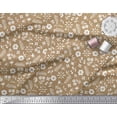 thumbnail image 2 of Soimoi Brown Velvet Fabric Leaf Floral Print Fabric by the Yard 58 Inch Wide, 2 of 3