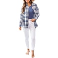 thumbnail image 4 of Txlixc Blusa de mujer, chaqueta de camisa de botón de manga larga con solapa a cuadros, traje de otoño de mujer Txlixc moda, 4 of 7