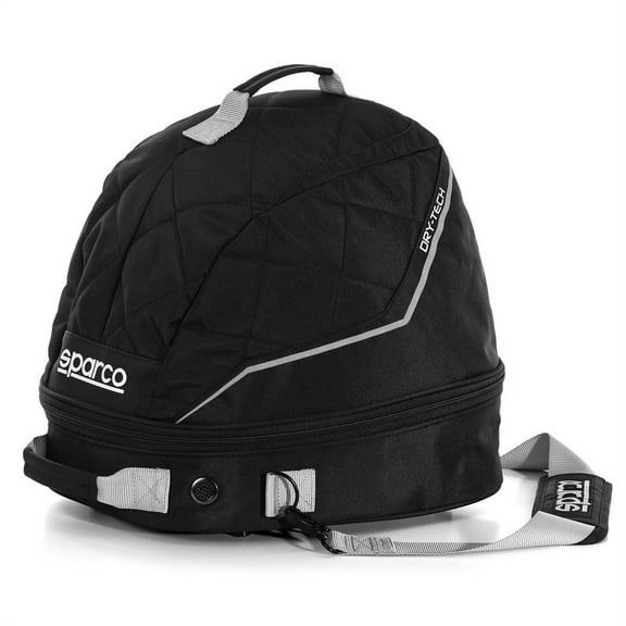 Sparco 016441NRSI Helmet Bag - Soft Lining - Zipper Closure - Single Speed Dryer - Black/Silver