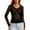 #023 Black, variant on Felirenzacia Women's Long Sleeve Lace Trimmed Slim Fitted Layered Tops, Mesh Pullover Shirts, S-2XL