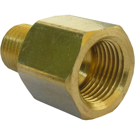 Lasco Fittings Brass Adapter 17-6785 - 3/8 In. Female Flare x 1/4 In. Male Pipe Thread - Gold