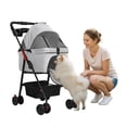 thumbnail image 5 of Dapmiu Pet Stroller with Removable Carrier,8KG Capacity Dog & Cat Stroller,Foldable with 360 Wheels & Safety Belt - Breathable Mesh,Large Storage Basket,Ideal for Walking,Shopping, and Travel, 5 of 8