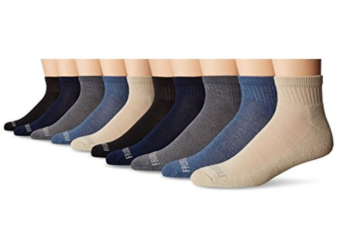 Fruit of the Loom Mens Value 10 Pack Ankle Crew Socks