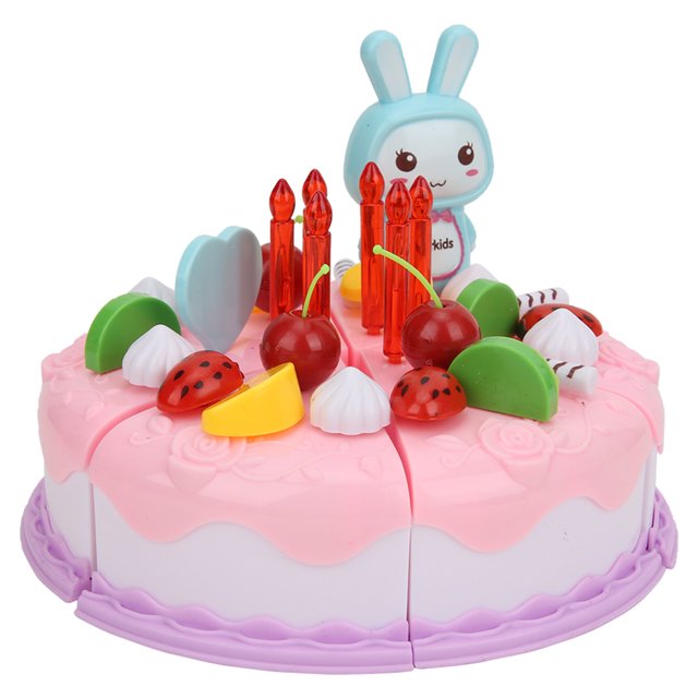Simulación DIY de pastel de cumpleaños, juego de simulación, juguete educativo para niños y niñas, rosa
