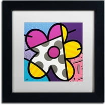 Trademark Fine Art 'Big Flower II' Canvas Art by Roberto Rafael, White Matte, Black Frame