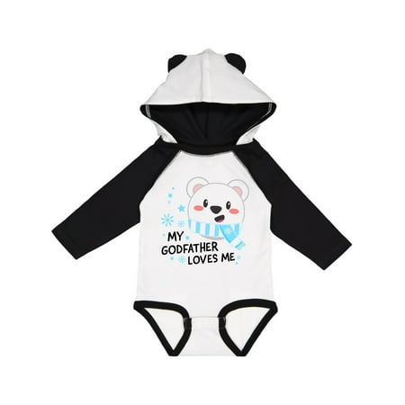 

Inktastic My Godfather Loves me- polar bear Gift Baby Boy or Baby Girl Long Sleeve Bodysuit