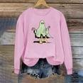 thumbnail image 2 of Enjoytime Halloween Spooky Sweatshirt Women Ghost Printed Long Sleeve Pullover Tops Fall Casual Crewneck Sweatshirts, 2 of 4
