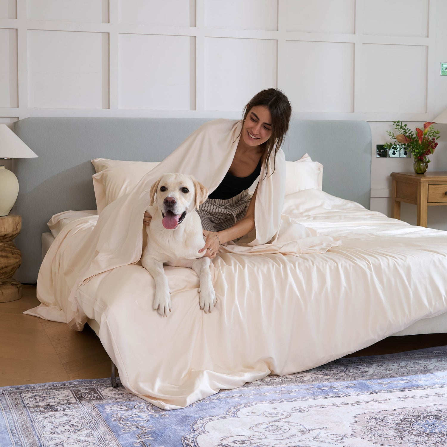 SLASHOP FURRFREE Bamboo Sheet Set, Pet Hair Resistant, Queen