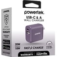 thumbnail image 3 of Liquipel Powertek 20W A/C Combo Wall Charger Woven - Purple, 3 of 7