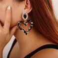 thumbnail image 2 of Bohemian Sparkling Heart Crystal Dangle Earrings Rhinestone Chandelier Earrings Festival Prom Party Accessories for Women, 2 of 10