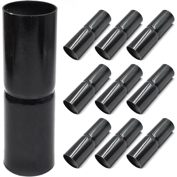 PinesC (10 Pack) 1-3/8'' OD x 6'' Heavy-Duty Top Rail Sleeve for Chain Link Fence Galvanized Steel Top Rail/Pipe,Black