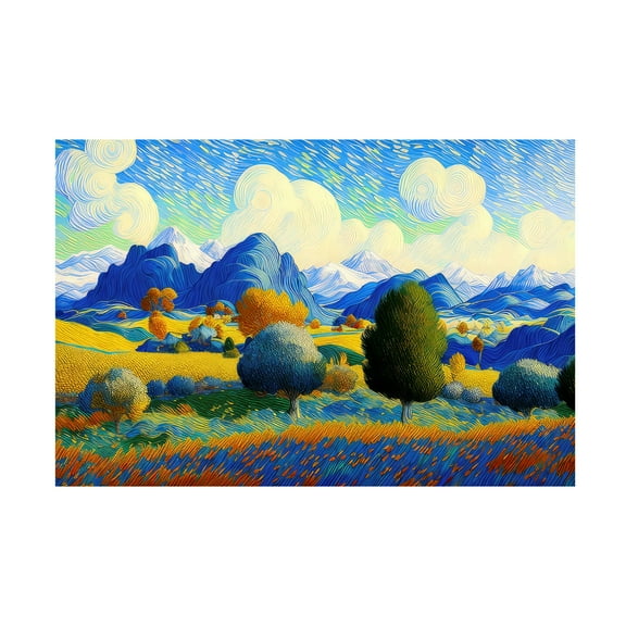 Canvas Wall Art - FootePrint Art 'Cezanne Style' Wall Art for Living Room, Bedroom, or Office Décor by Trademark Fine Art - 19 x 12 Inches