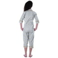 thumbnail image 4 of Moomaya Chemise en Coton Imprimé à Manches 3/4 avec Capri Ensemble de Nuit 2 Pcs Vêtements de Nuit pour Femmes, 4 of 7