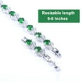 thumbnail image 5 of U7 Silver Plated Women Tennis Bracelet with Sparkling Green Emerald Cubic Zirconia Crystals Wedding Mothers Day Gift,6-8 inch length, 5 of 9
