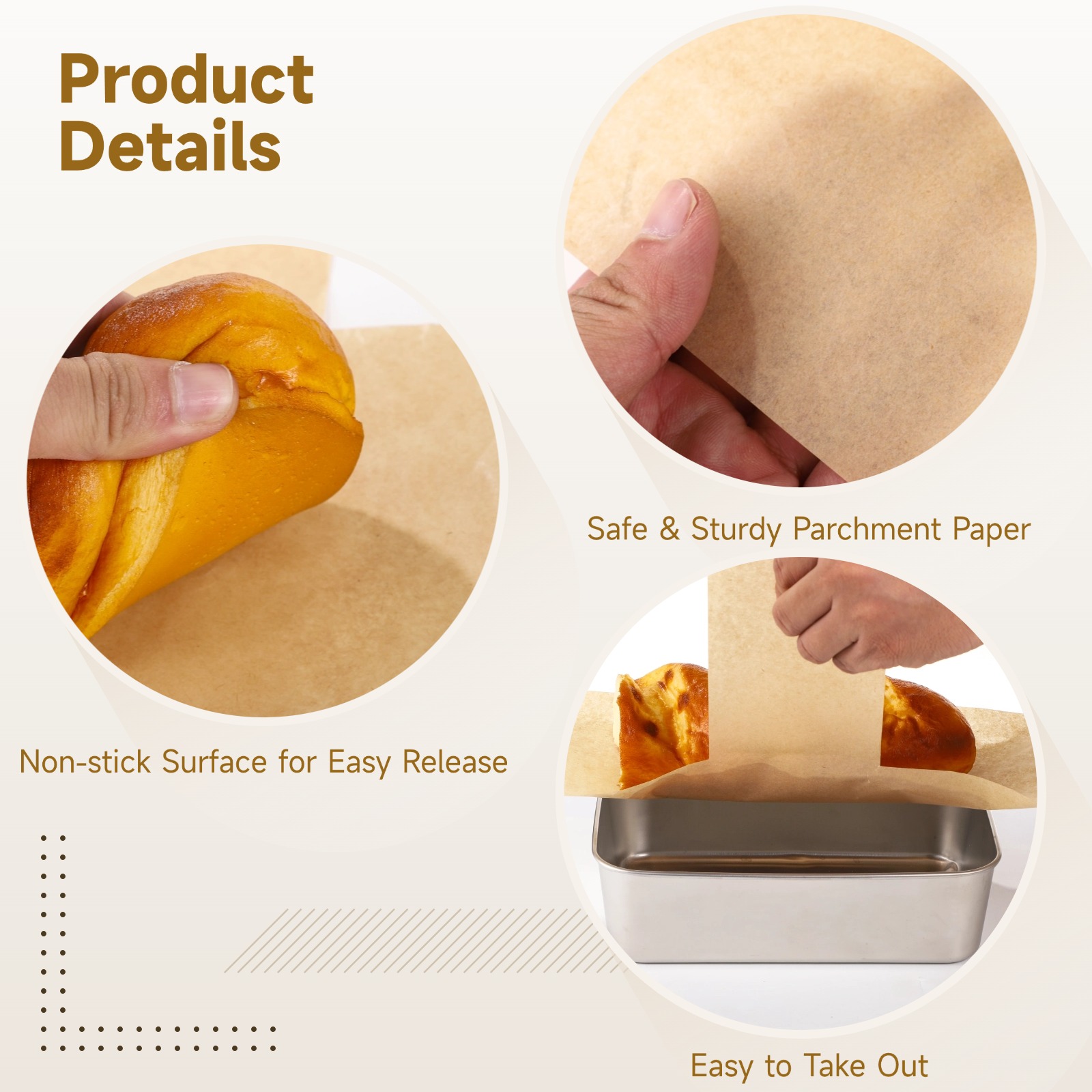 200 Pcs Non-Stick Baking Loaf Pan Liners, Parchment Paper Liners for Bread Pastries Desserts Baking, 15.35×13.4 in