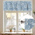 thumbnail image 5 of Kitchen Valances for Window, Ocean Undersea Coral Seaweed Light Filtering Rod Pocket Valance Curtain, Watercolor Marine Life on Blue Short Curtains Window Topper for Bedroom 42x18in, 5 of 7