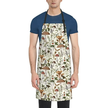 

Ocsxa Mushroom Garnish Apron With Pockets Kitchen Bib Waterproof Resistant Women Men Unisex Adjustable