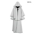 thumbnail image 3 of yingyy Halloween Cloak Hooded Scary Cape Solid Color Robe Costume Carnival White XL, 3 of 6