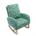 thumbnail image 5 of Rocking Chair for Nursery, Modern Upholstered Rocker Chair with High Back and Side Storage Pocket, Comfy Leisure Accent Armchair for Bedroom, Living Room and Balcony, Green, 5 of 7