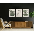 thumbnail image 7 of Sage Green Boho Wall Art Set of 3 Abstract Minimalist Geometric Line Poster Green Botanical Leaf Canvas Prints Modern Artwork Painting Decor for Living Room Bedroom Office 12x16 in Framed, 7 of 7
