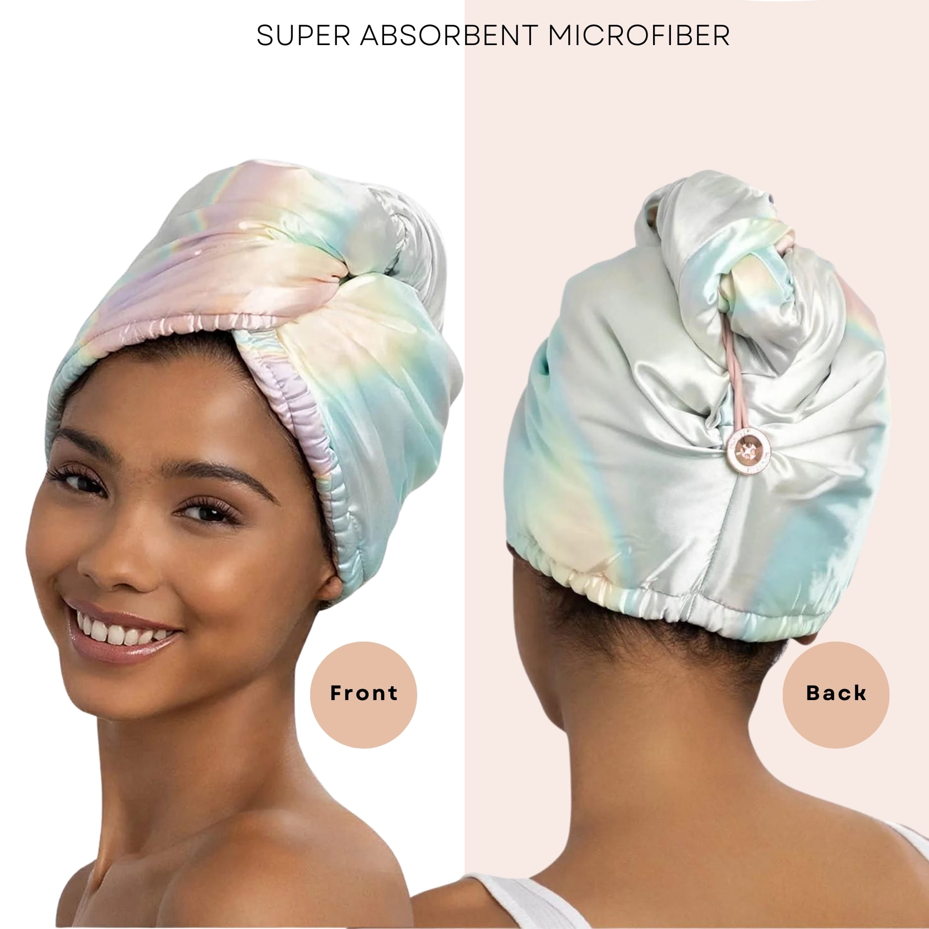Kitsch Satin Wrapped Microfiber Hair Towel - Aura, 1 Count
