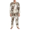 thumbnail image 3 of Balery Cows On The Farm Pijama para Hombre de Dos Piezas con Manga Larga, Conjunto de Dormir y Descanso Suave con Bolsillos-X-Large, 3 of 7