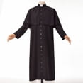thumbnail image 1 of BPURB Roman Men Black Soutane Cassock Adult Medieval Clergy Robe Cassock Cape Belt, 1 of 7
