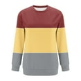 thumbnail image 3 of Frostluinai Women's Sweatshirts Color Block Pullover Crew Neck Long Sleeve Soft Sweat Shirts Lightweight Fall Sweatshirts with Pocket, 3 of 4