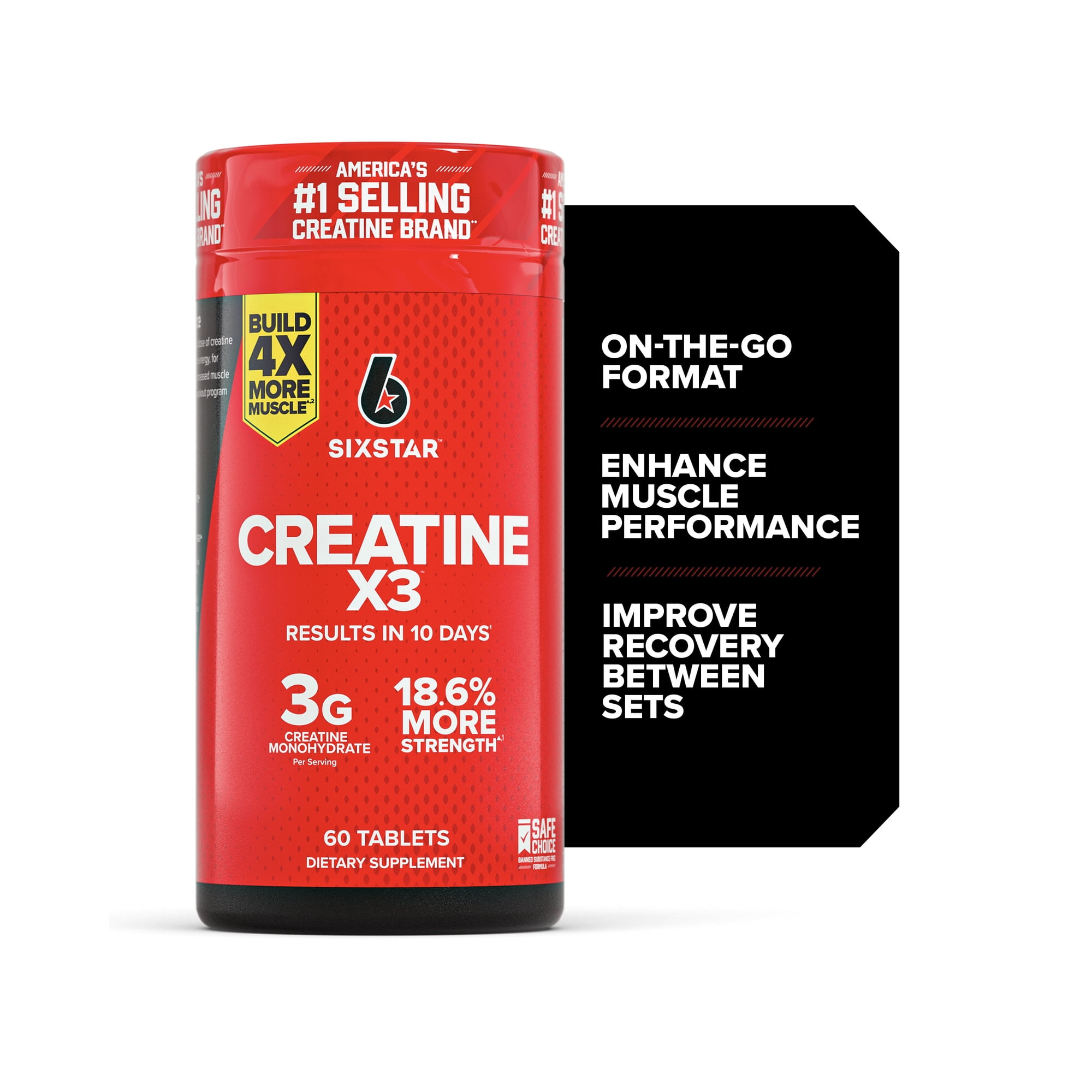 Six Star Pro Nutrition Creatine Caplets, 60 Ct