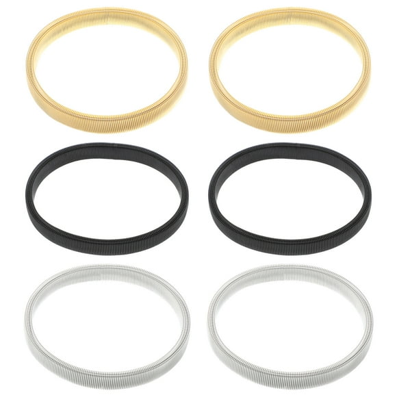 Miangastore 6Pcs Anti Slip Sleeve Garters for Men Elastic Arm Bands with Adjustable Metal Holders for Dress Shirts Black White Golden