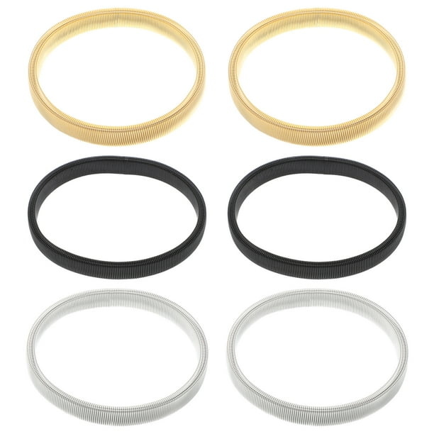 6 ligas antideslizantes ajustables para mangas de camisa, de metal, elásticas, para hombres y mujeres, color negro, blanco y dorado