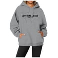 thumbnail image 1 of WEAIXIMIUNG Sweat à Capuche Zippé pour Femmes Sans Capuche Grande Taille 2024 Nouveau Pull à Col Rond Imprimé Lettre pour Femmes Manches Longues de Rue, 1 of 4