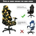 thumbnail image 6 of SCRAWLGOD Lemon Leaf Print Yellow Black Print 4 Pieces Gaming Chair Cover, Breathable Computer Chair Cover with Armrest Covers Washable Slipcover for Gaming Rotating Chair with Elastic Band, 6 of 7