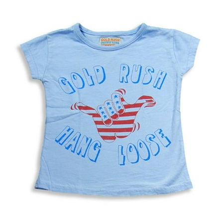 Blue Toddler T-shirt - Gold Rush Outfitters - Baby Girls Cap Sleeve T-Shirt BLUE / 18-24 Months
