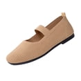 thumbnail image 3 of YHAJDS Fashion Shoes for Women Plus Size Solid Color Knit Mesh Breathable Slip On Casual Summer Flats, 3 of 9