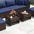 thumbnail image 4 of Patiojoy 2 Pieces Outdoor Patio PE Wicker Ottomans with Removable Cushions Footstools Navy, 4 of 9