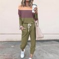 thumbnail image 2 of YUGYXL Womens Fall 2 Piece Lounge Outfit Long Sleeve Tops High Waisted Jogger Pants Set Travel Clothes Tracksuit Army Green XXL, 2 of 5