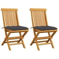 thumbnail image 2 of vidaXL Patio Chairs Outdoor Bistro Folding Chair with Cushions Solid Wood Teak, 2 of 152