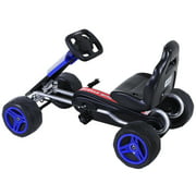 Durable Pedal Go Kart Racing Style Children Ride on Car Outdoor Racer Blue