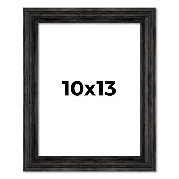10x13 Distressed/Aged Black Complete Wood Picture Frame with UV Acrylic, Foam Board Backing, & Hardware