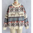 thumbnail image 4 of Suéter navideño de invierno 2024 con estampados, tejido de punto cálido y suave para mujer, jersey navideño de jacquard con cuello redondo y manga larga, 4 of 5