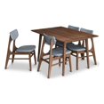 thumbnail image 1 of Brooks Modern Solid Wood Walnut 5 Piece Dining Room & Kitchen Set, 1 of 6