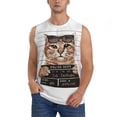 thumbnail image 1 of Fotbe Cat Holding Mugshot Sign Men's Camiseta sin Mangas Estampada para Hombres, Playera Casual para Gimnasio, Entrenamiento, Playa-3X-Large, 1 of 7