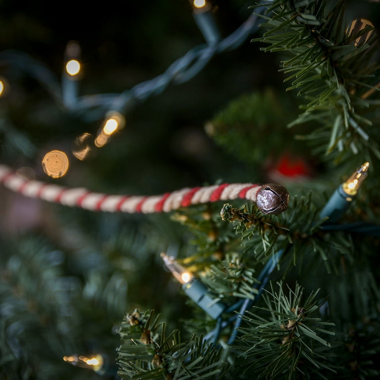 Rustic Hang Striped Rope Bell Garland Christmas Tree Ornament Holiday Xmas Decor Rustic Hang Striped Rope Bell Garland Christmas Tree Ornament Holiday Xmas Decor