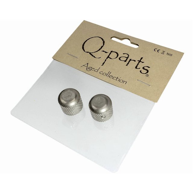 FVLFIL Q-Parts Aged Collection '53 Telecaster Half Dome Knobs, Relic Nickel