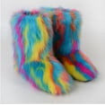 thumbnail image 2 of Faux Fur Mid-Calf Boots for Women,Furry Fluffy Round Toe Suede Snow Boots, Comfy Plush Warm Short Flat Shoes for Indoor and Outdoor Winter Wear, 2 of 10