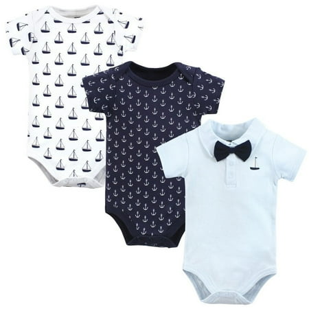 

Hudson Baby Infant Boy Cotton Bodysuits Sailboat Polo 3-6 Months