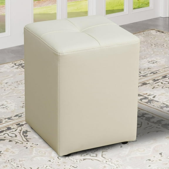 13"x13"x17" Cat-Scratch Faux Leather Ottoman
