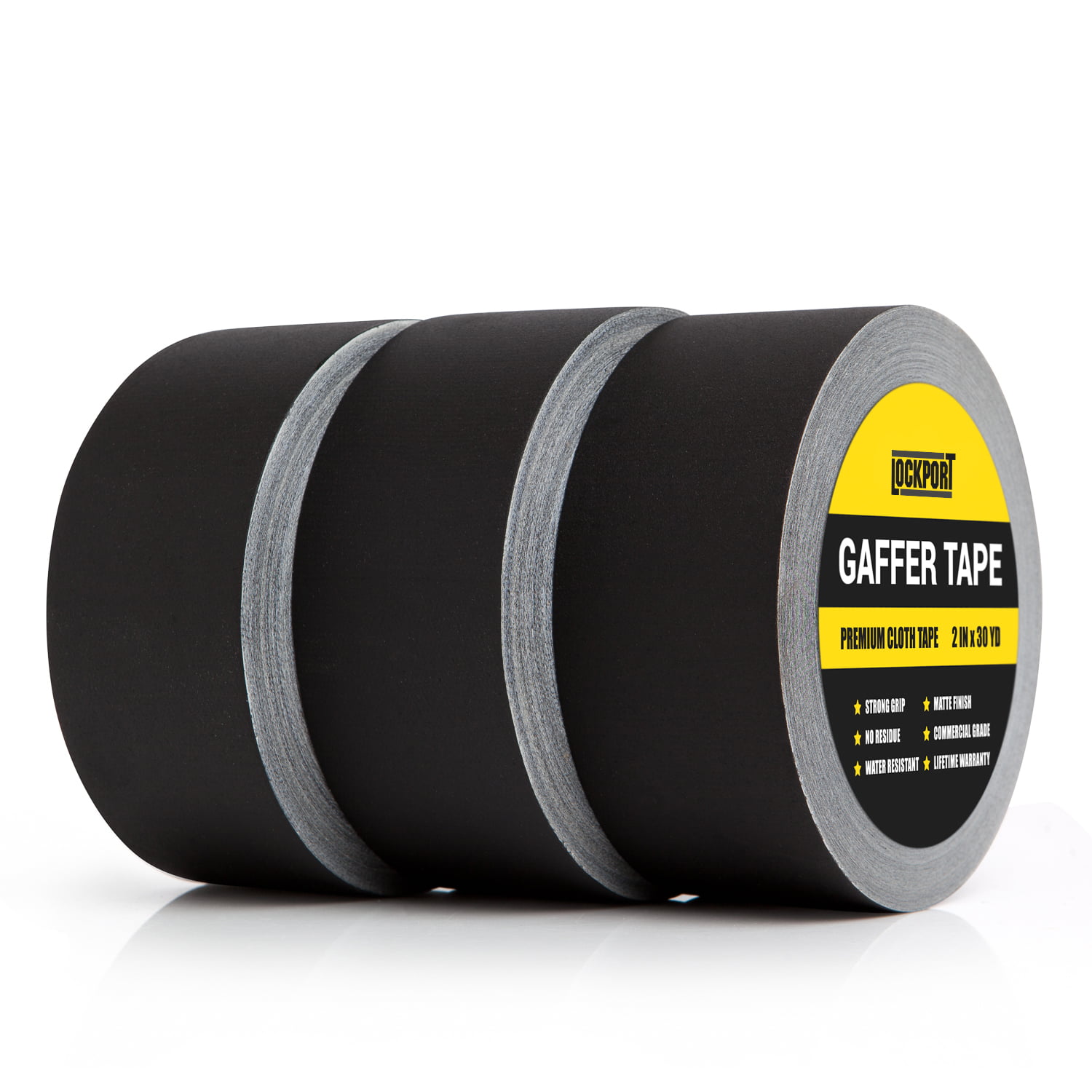 Non-Reflective Pro No Residue 30 Yards x 3 Inches Wide Gaff Cloth Tape for Photography New: Lockport Black Gaffers Tape 3 Pack Filming Backdrop Waterproof Easy Tear Matte Gaffer Stage Tape 